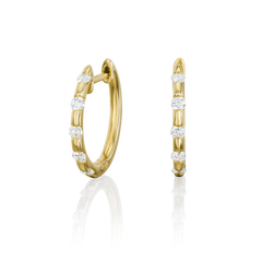 Diamond Set 18ct Yellow Gold Hoop Earrings