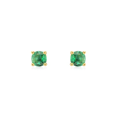 0.35ct Emerald 18ct Yellow Gold Stud Earrings