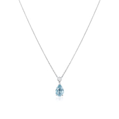 2.23cts Aquamarine and Diamond Drop Pendant