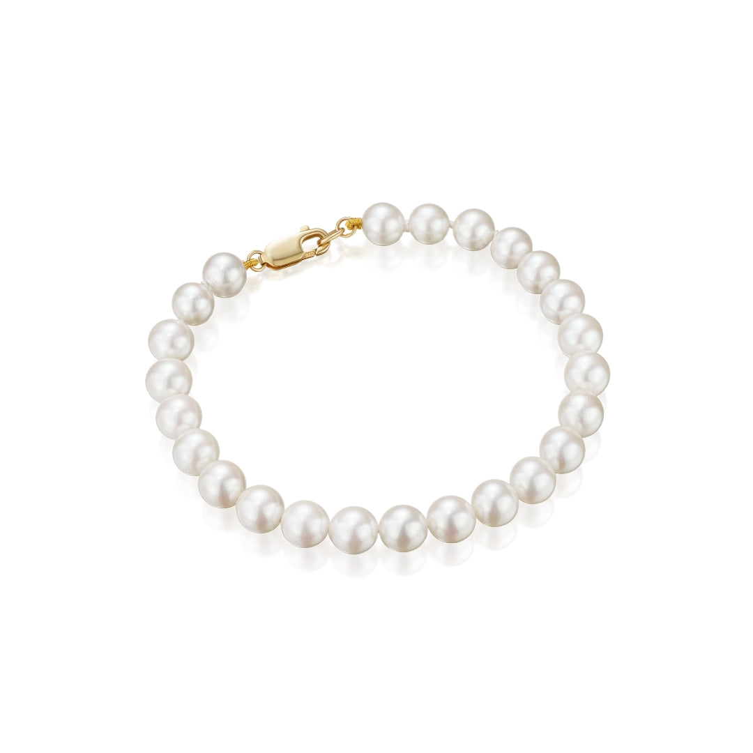 Cultured Pearl 9ct Yellow Gold Bracelet