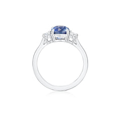 2.03cts Sapphire and Diamond Three Stone Ring