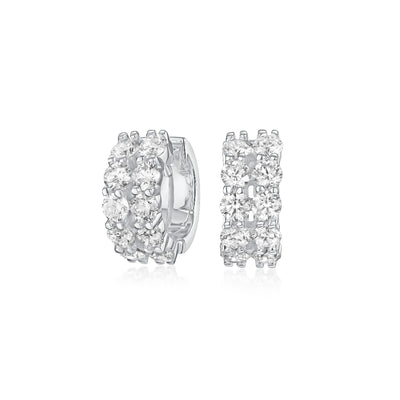 2.00cts Diamond-Set Platinum Hoop Earrings
