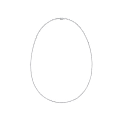 Diamond Set 18ct White Gold Line Necklet