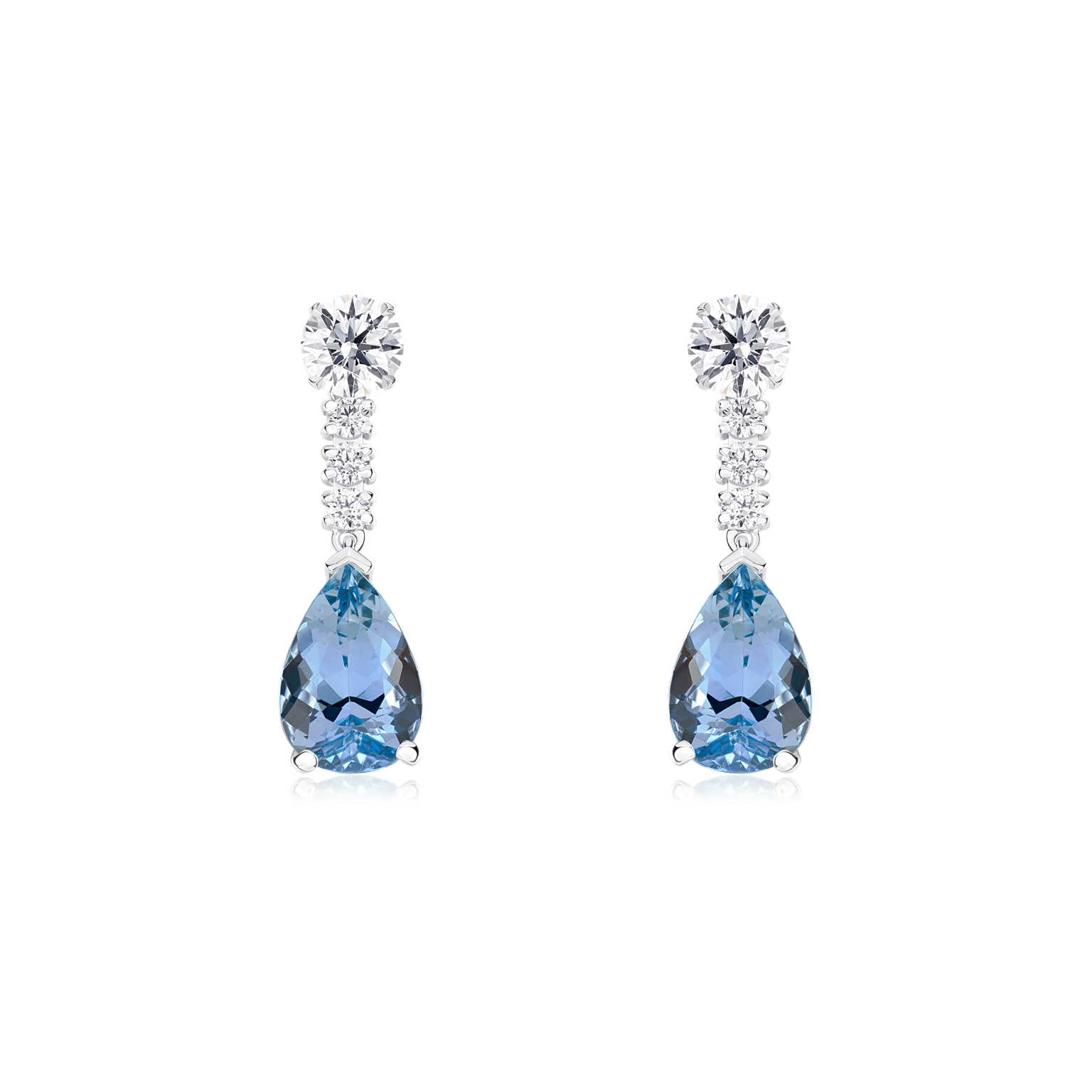 6.15cts Aquamarine and Diamond Slide On/Off Earrings