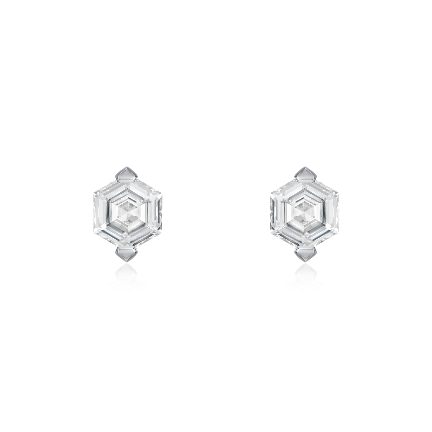 0.82ct Hexagonal cut Diamond stud earrings