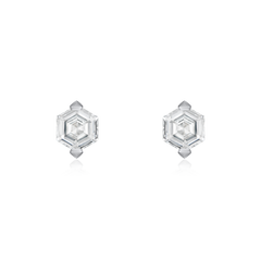 0.82ct Hexagonal cut Diamond stud earrings