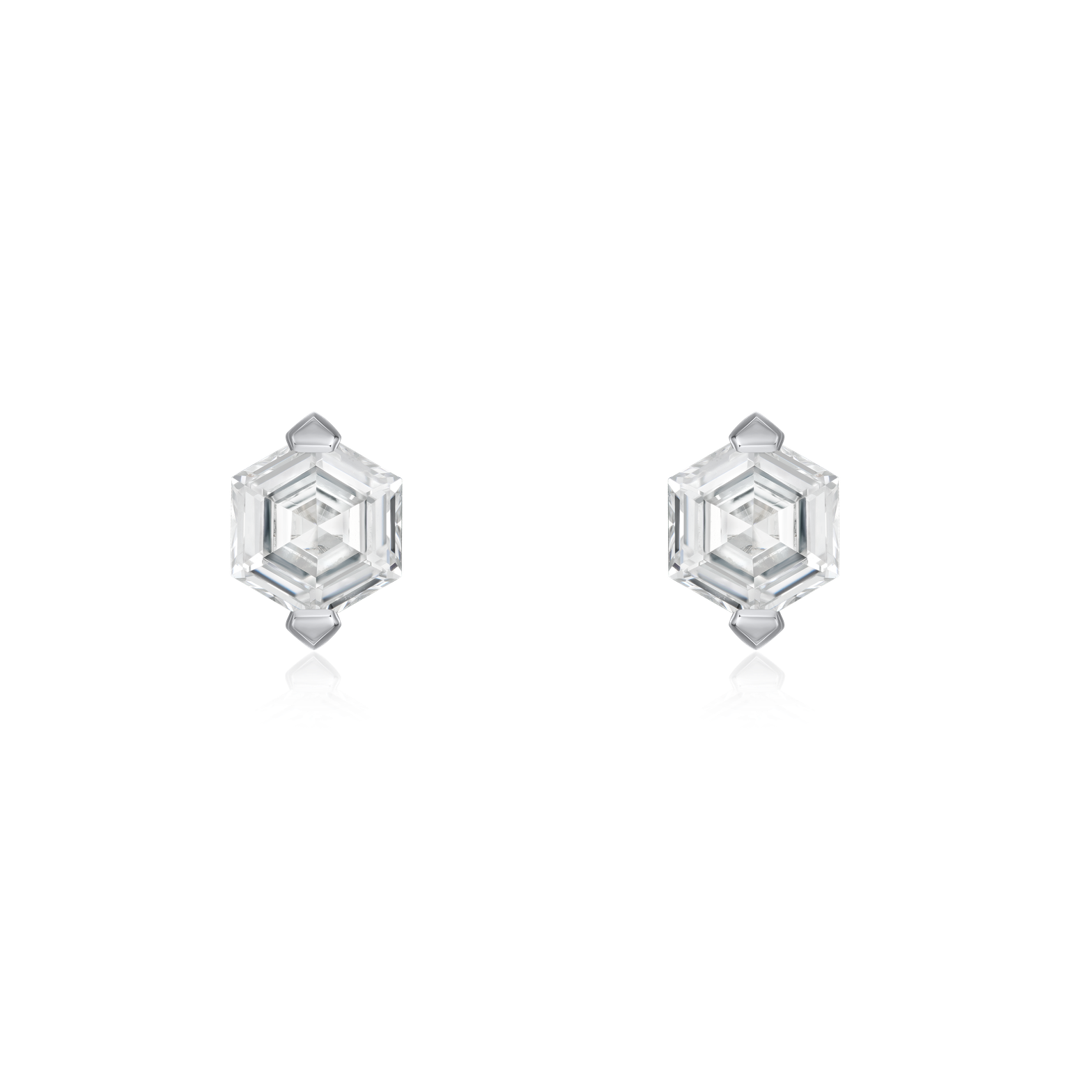 0.82ct Hexagonal cut Diamond stud earrings