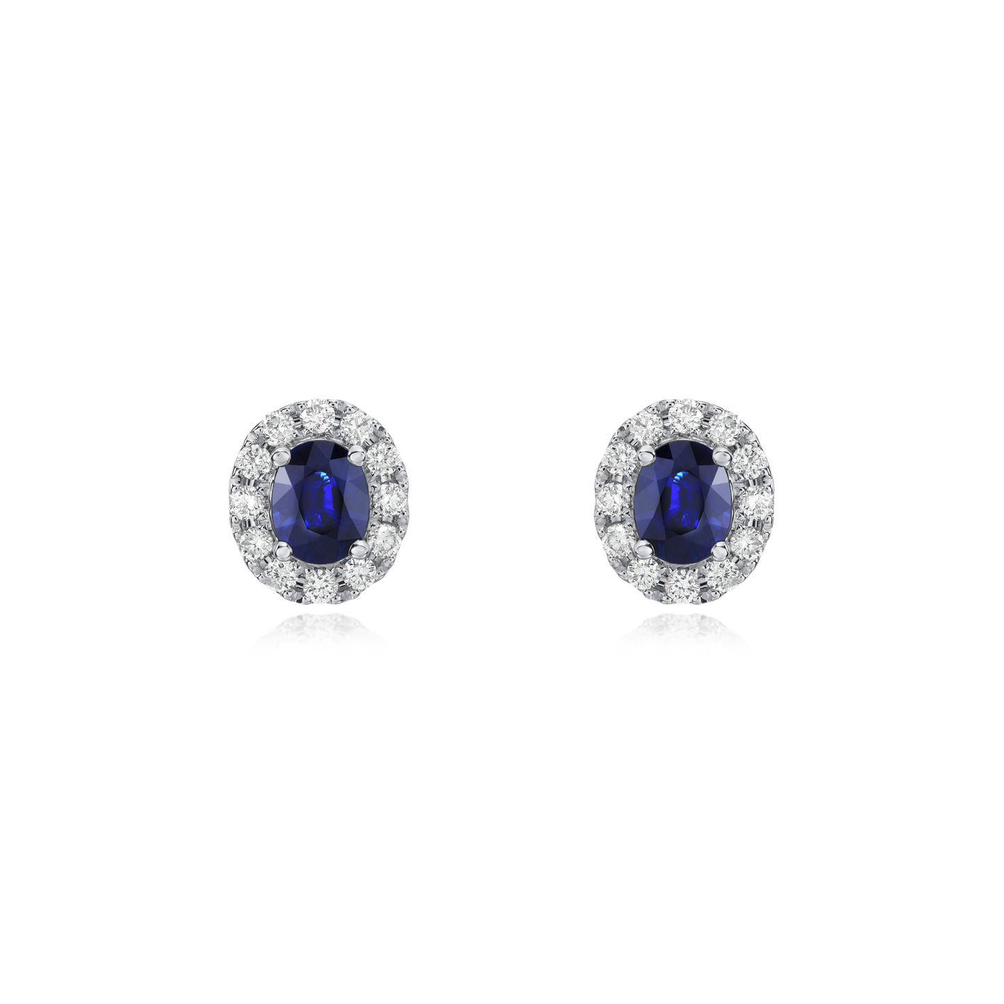 0.91cts Sapphire and Diamond Cluster Earrings