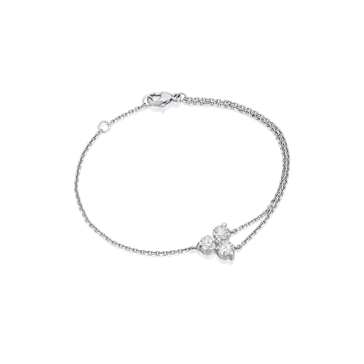 Trefoil Collection 0.96ct Diamond Platinum Bracelet