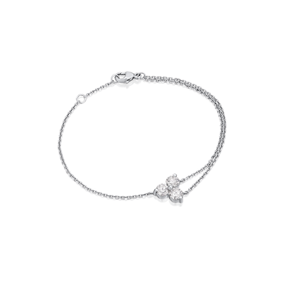Trefoil Collection 0.96ct Diamond Platinum Bracelet