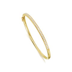 Skyline 18ct Yellow Gold Diamond-Set Bangle