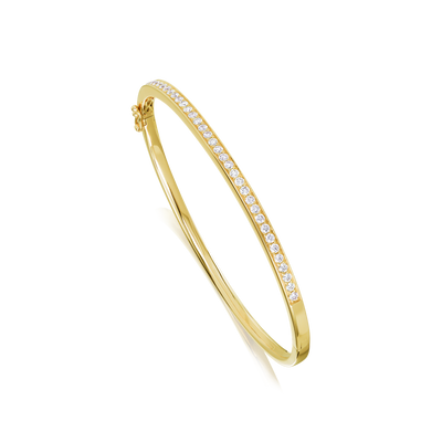 Skyline 18ct Yellow Gold Diamond-Set Bangle