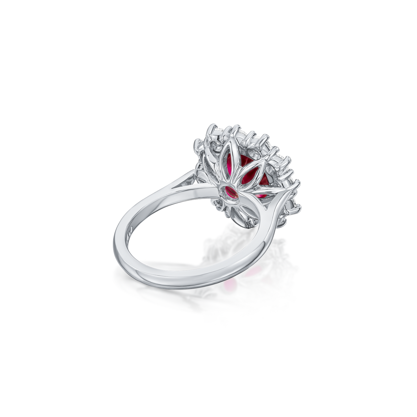 4.01cts 'Pigeon's Blood' Ruby and Diamond Ravello Cluster Ring