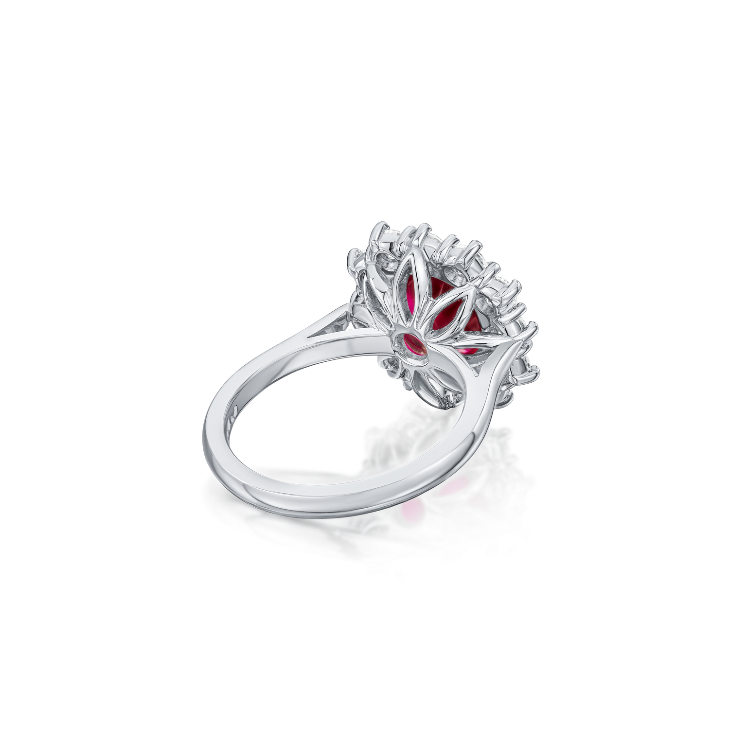 4.01cts 'Pigeon's Blood' Ruby and Diamond Ravello Cluster Ring