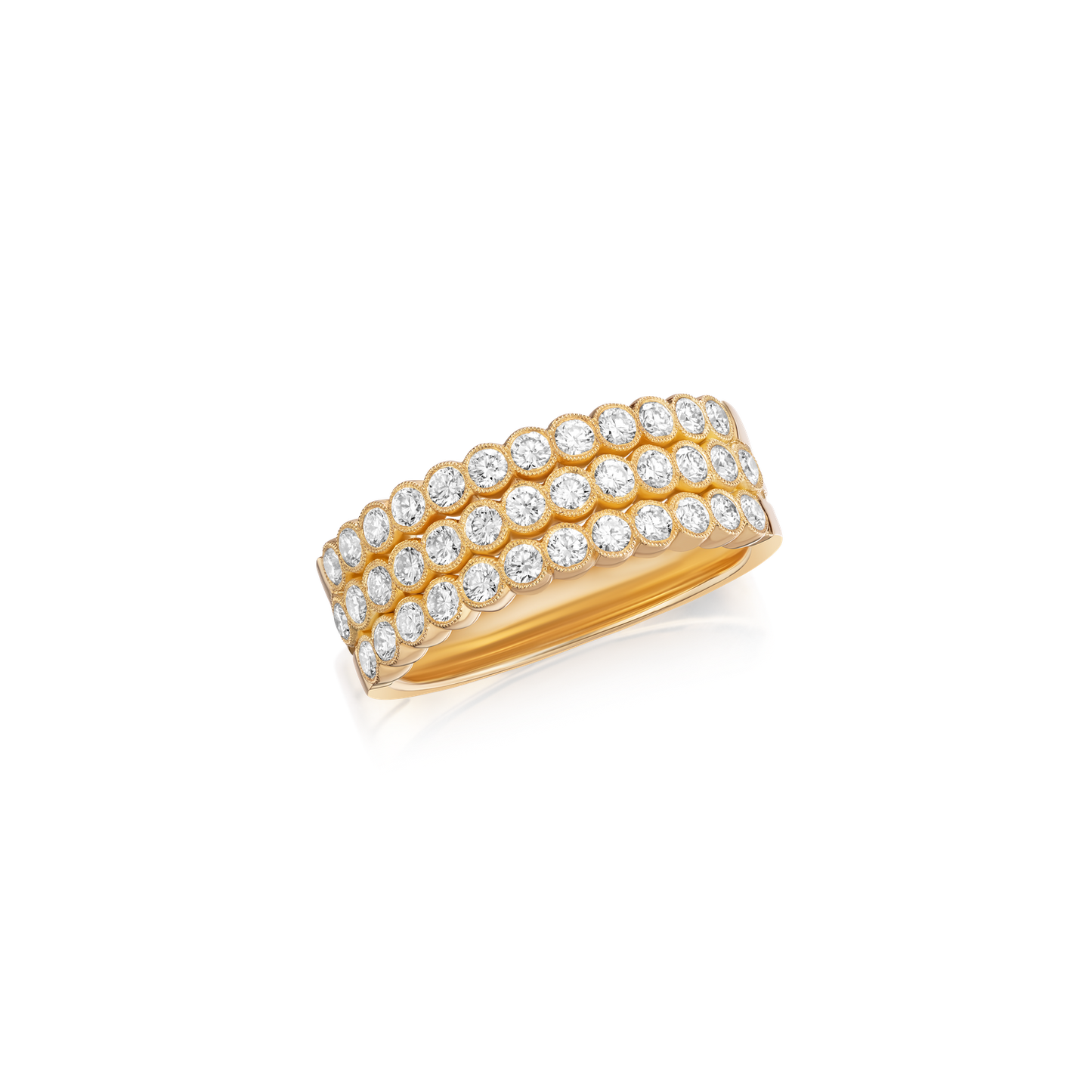 1.09cts Diamond Three Row Half Eternity Ring
