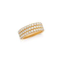 1.09cts Diamond Three Row Half Eternity Ring