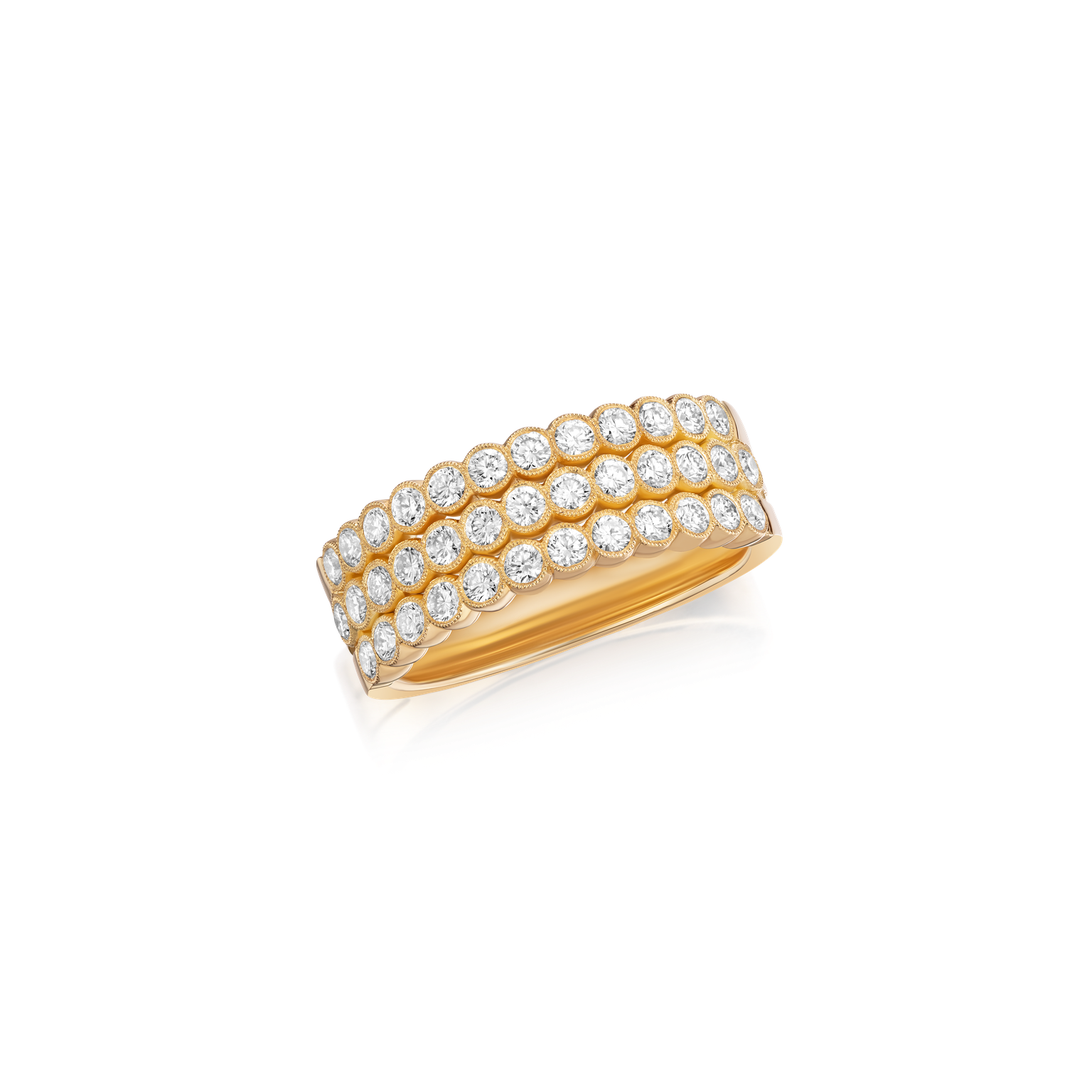 1.09cts Diamond Three Row Half Eternity Ring