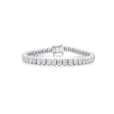 4.00cts Rubover-Set Diamond Line Bracelet