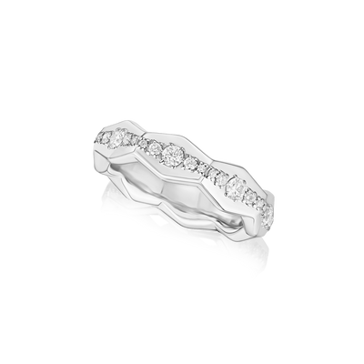 Nectar Collection Diamond Set Shaped Platinum Ring