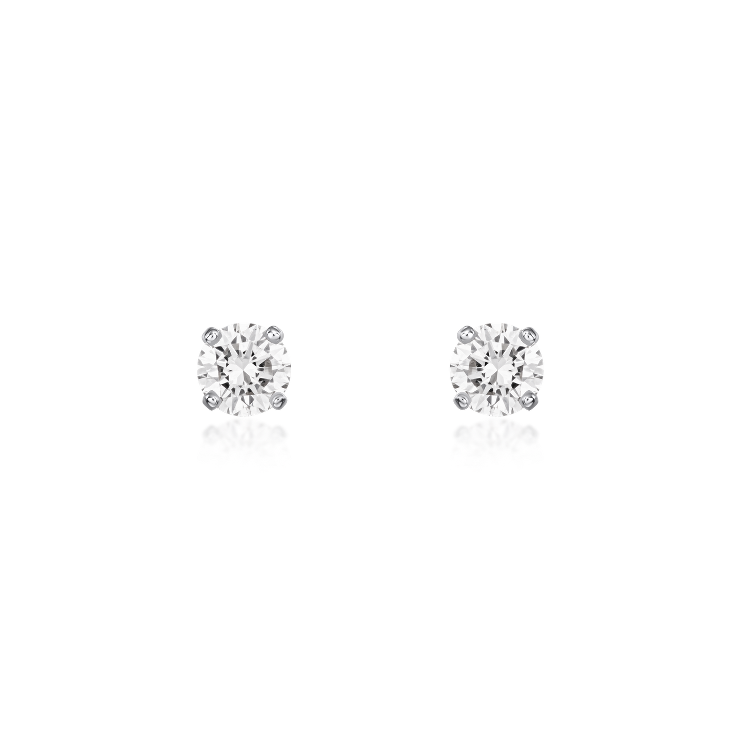 Round Brilliant-Cut Diamond Stud Earrings
