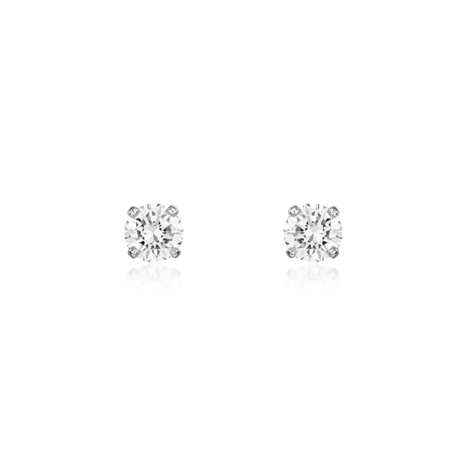 Round Brilliant-Cut Diamond Stud Earrings