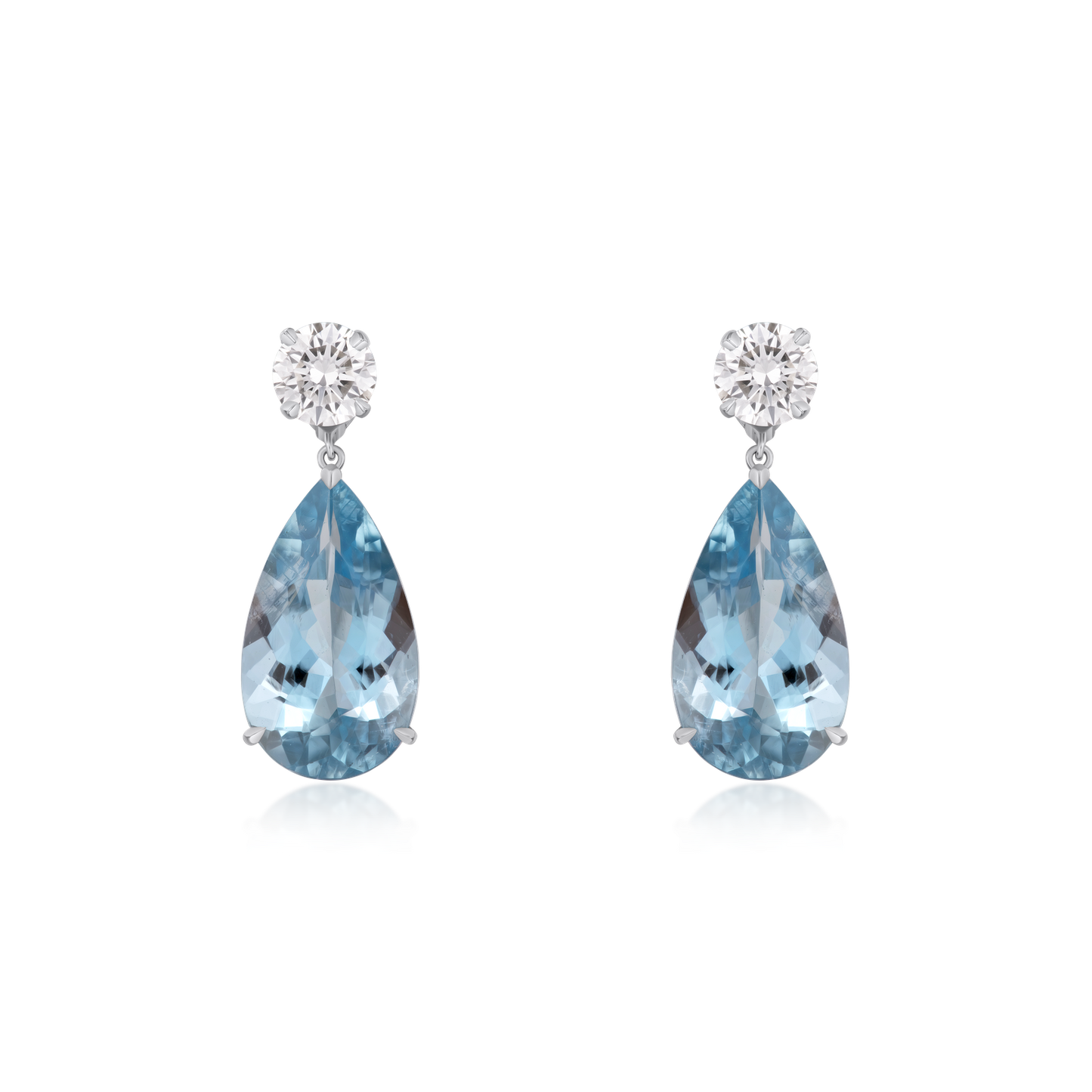 7.97cts Aquamarine and Diamond Drop Earrings