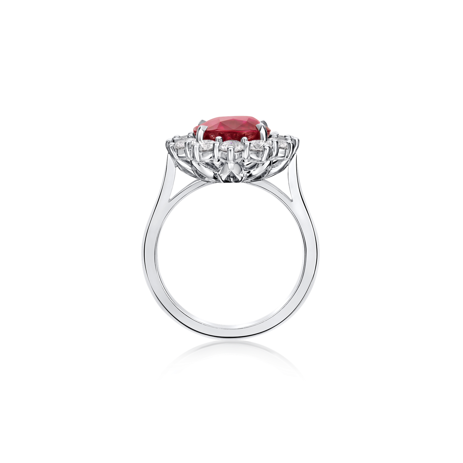 4.01cts 'Pigeon's Blood' Ruby and Diamond Ravello Cluster Ring