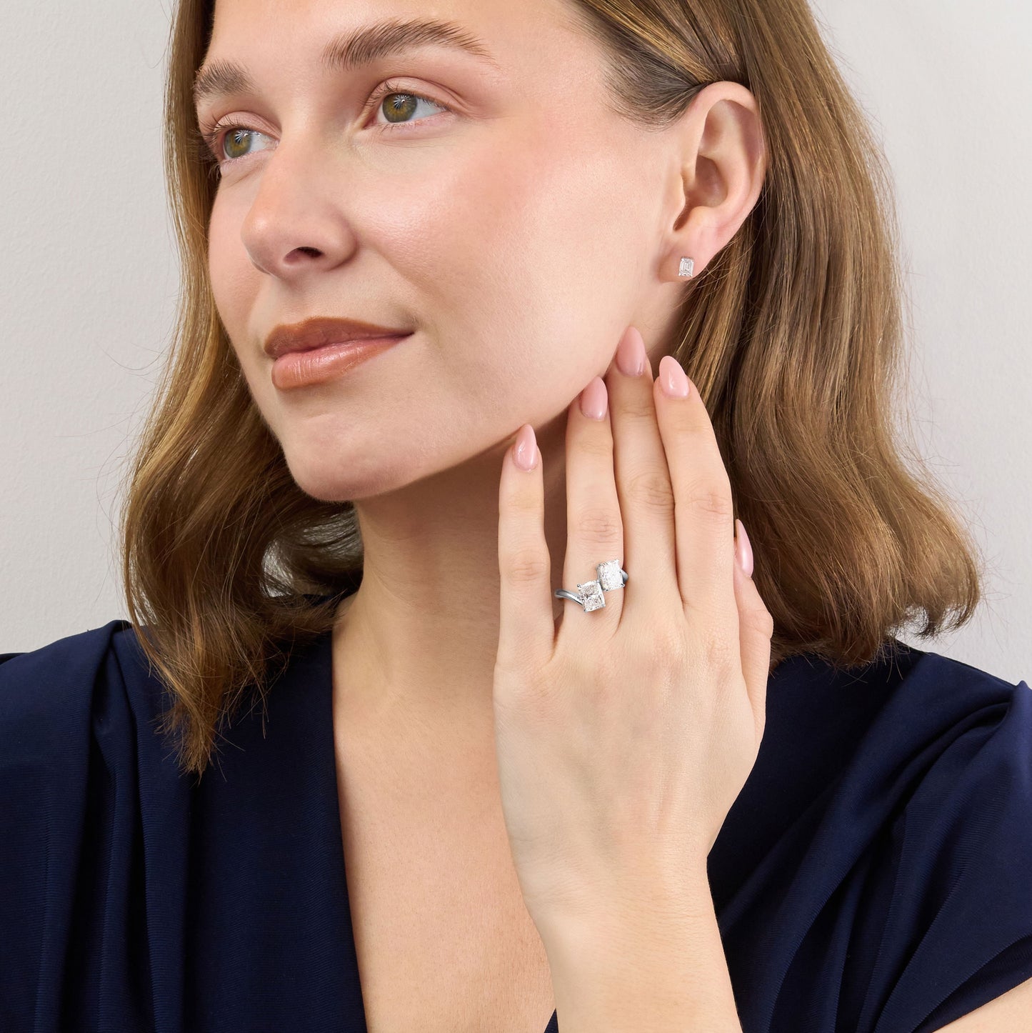 1.01ct Emerald Cut Diamond Stud Earrings