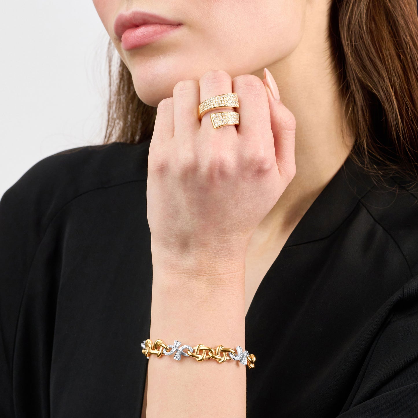 Infinity 18ct Rose Gold Diamond Set Crossover Ring