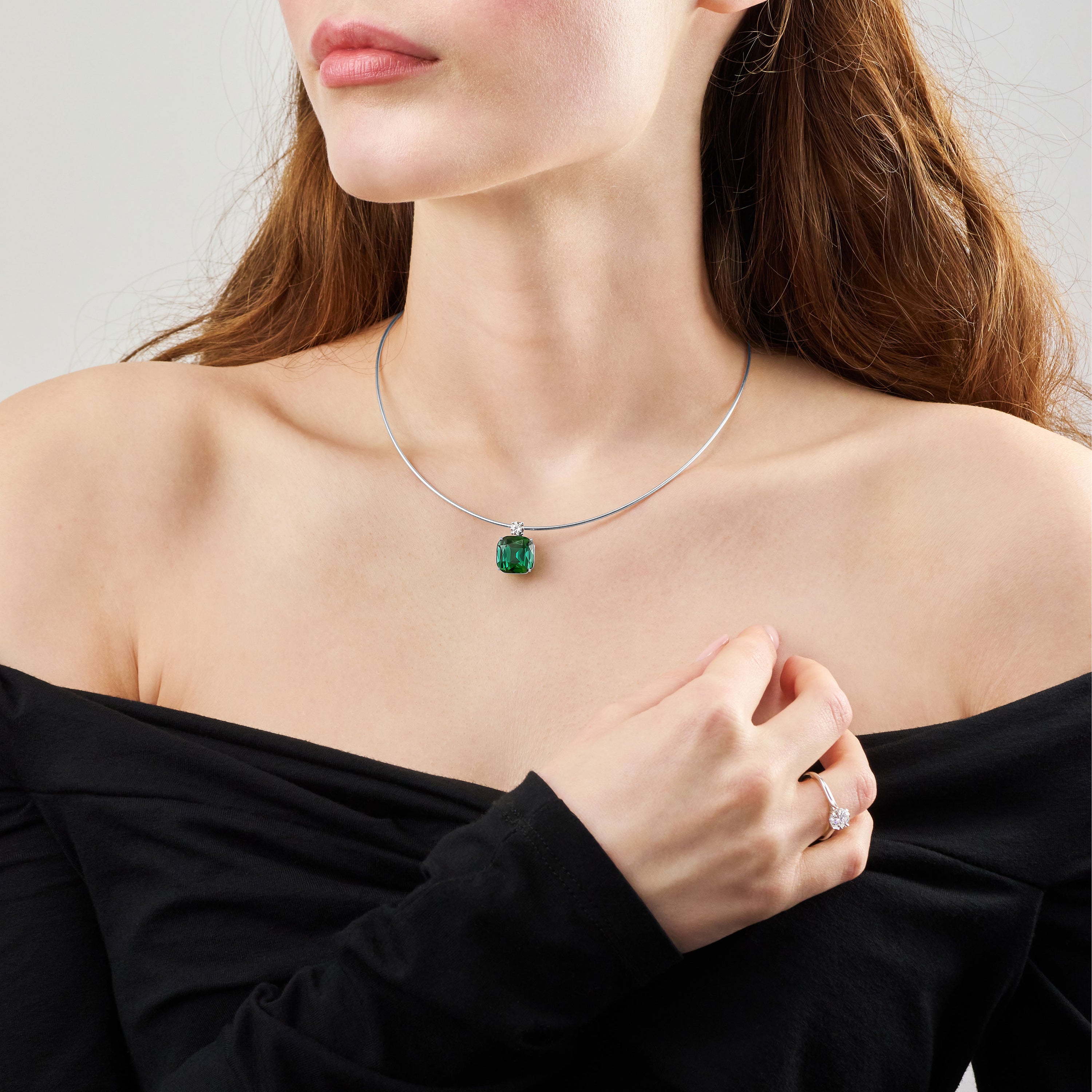9.49ct Green Tourmaline and Diamond Pendant