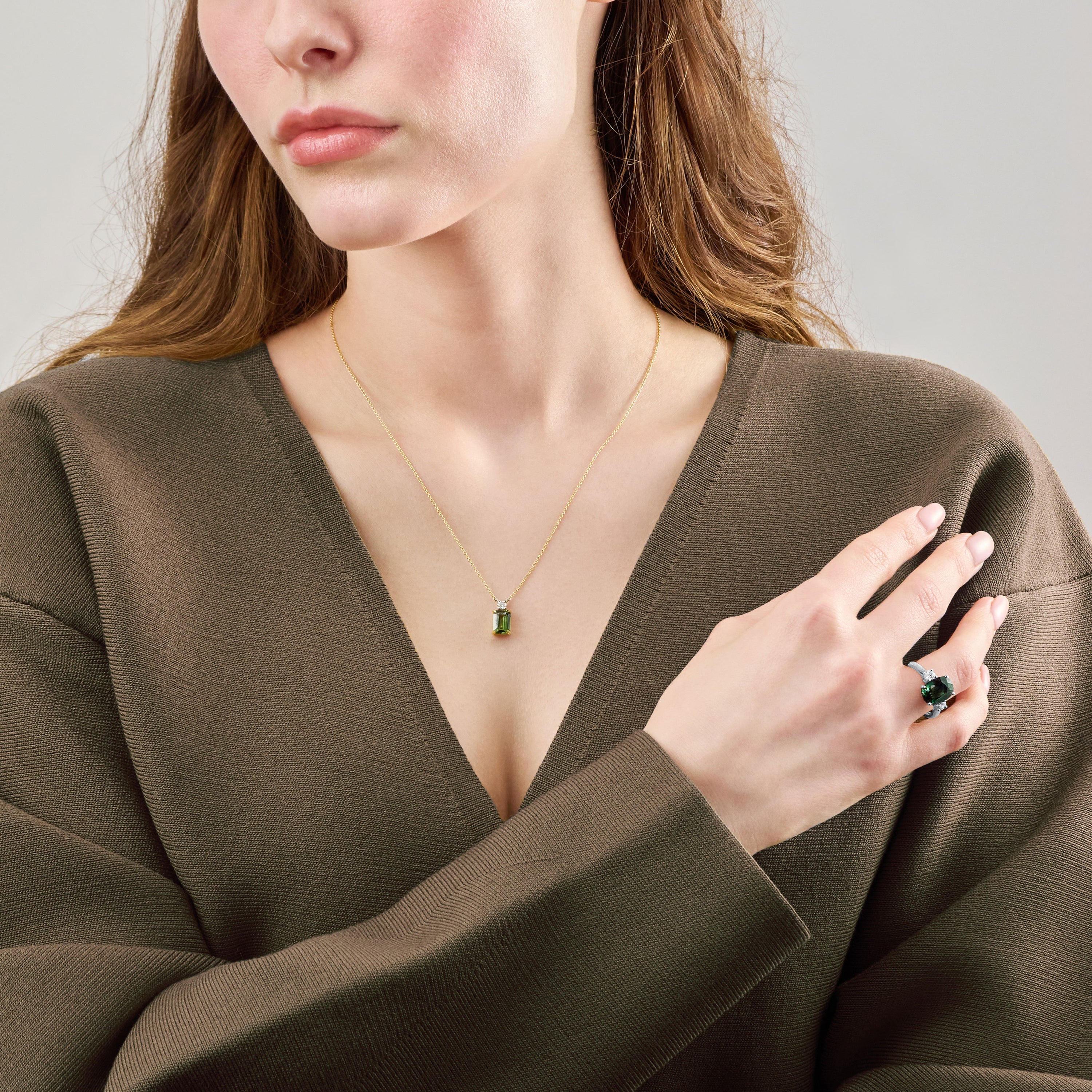 2.02ct Green Sapphire and Diamond Pendant