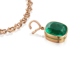 13.62cts Natural Colombian Emerald Rubover Pendant