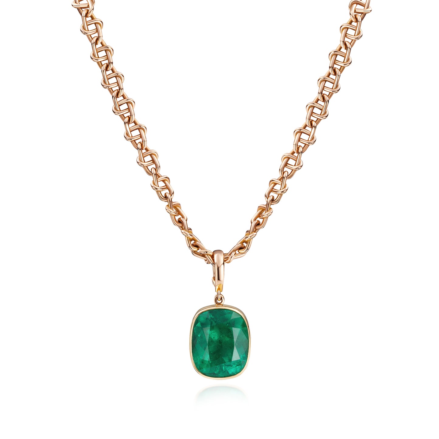 13.62cts Natural Colombian Emerald Rubover Pendant