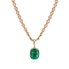 13.62cts Natural Colombian Emerald Rubover Pendant