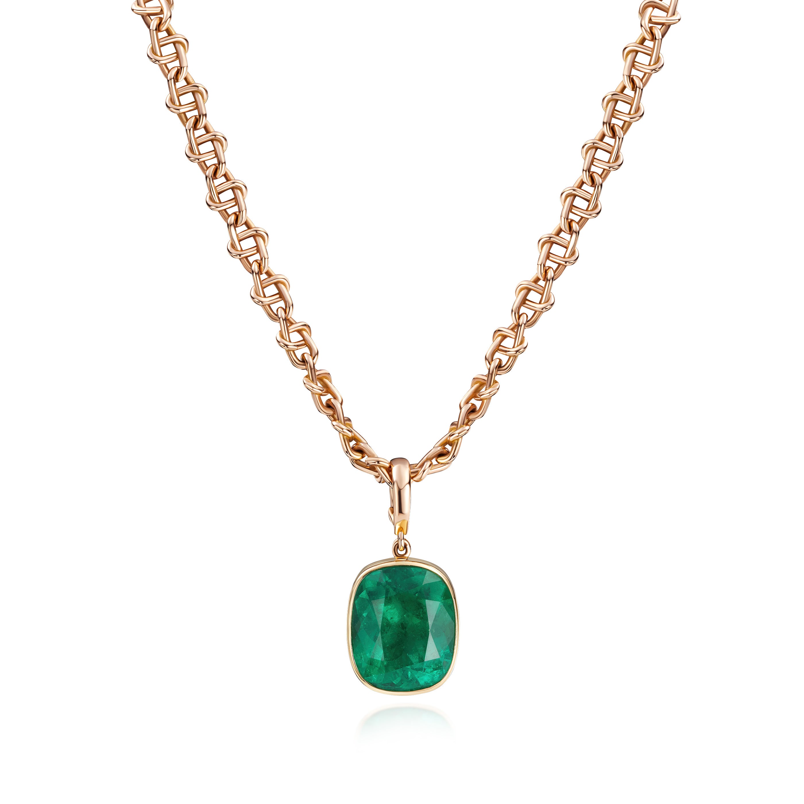 13.62cts Natural Colombian Emerald Rubover Pendant
