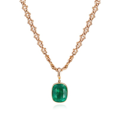 13.62cts Natural Colombian Emerald Rubover Pendant