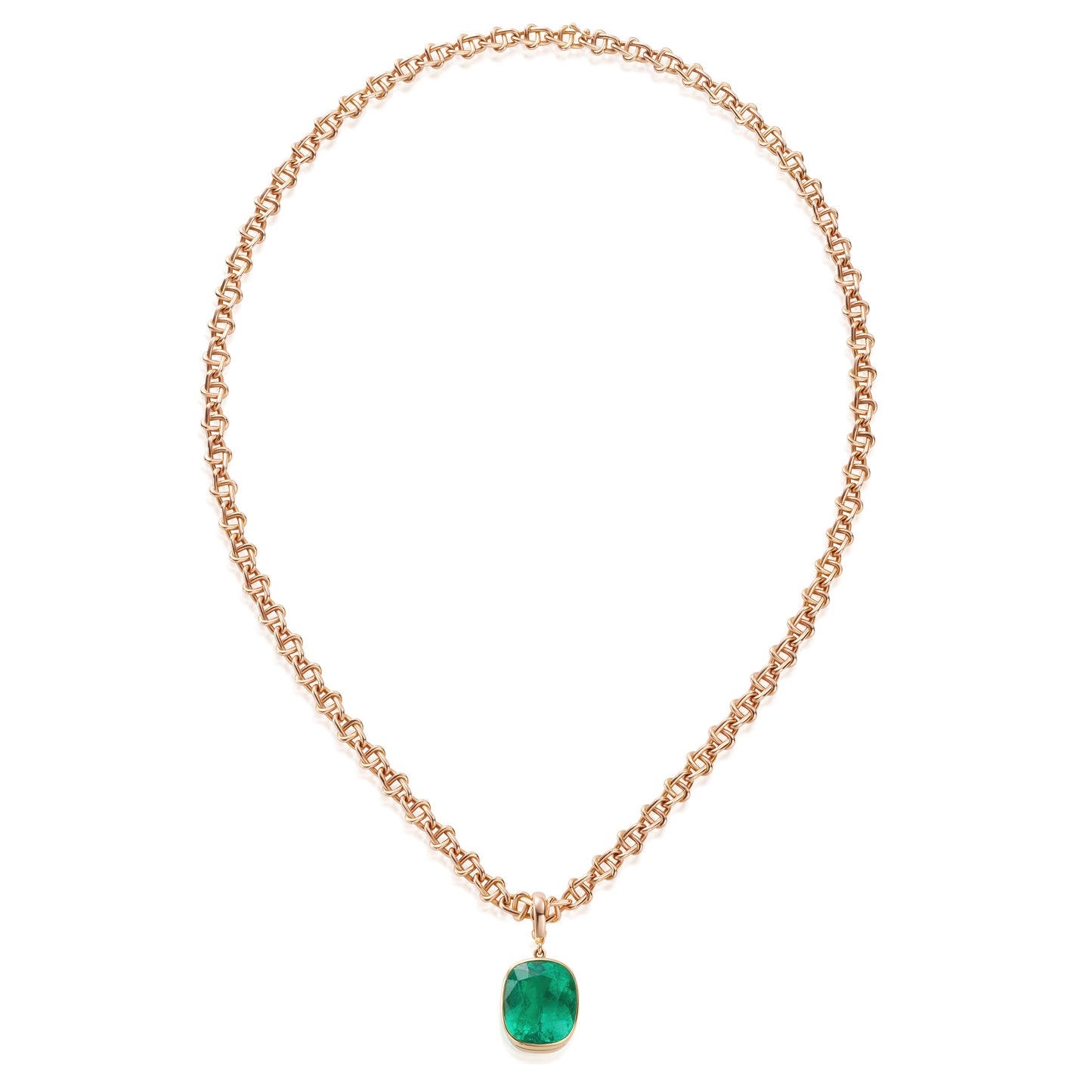 13.62cts Natural Colombian Emerald Rubover Pendant