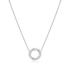 1.86cts Round Brilliant Cut Diamond Circle Pendant