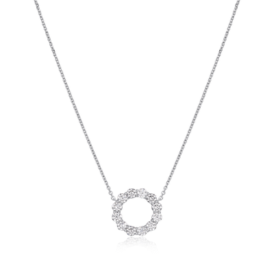 1.86cts Round Brilliant Cut Diamond Circle Pendant