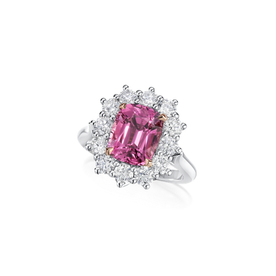 3.38cts Pink Spinel and Diamond Ravello Cluster Ring