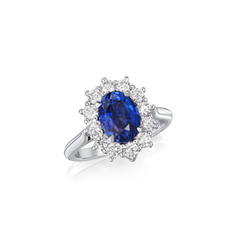 3.18cts Sapphire and Diamond Ring