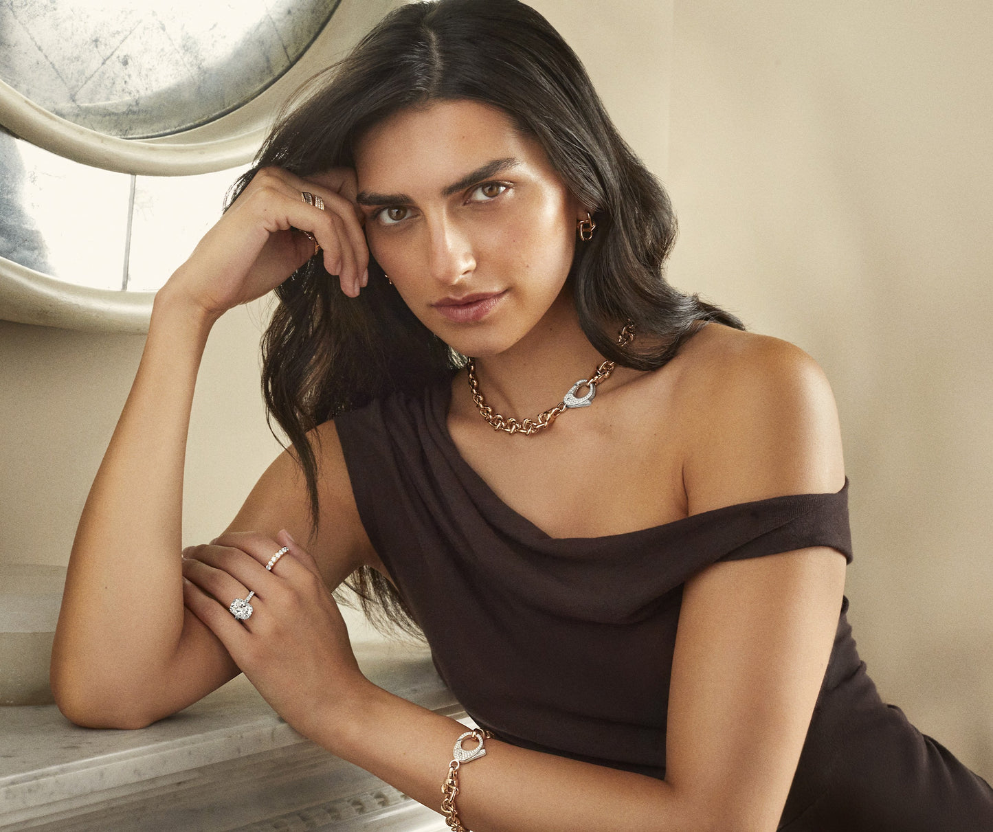 Infinity 18ct Rose Gold Diamond Bracelet