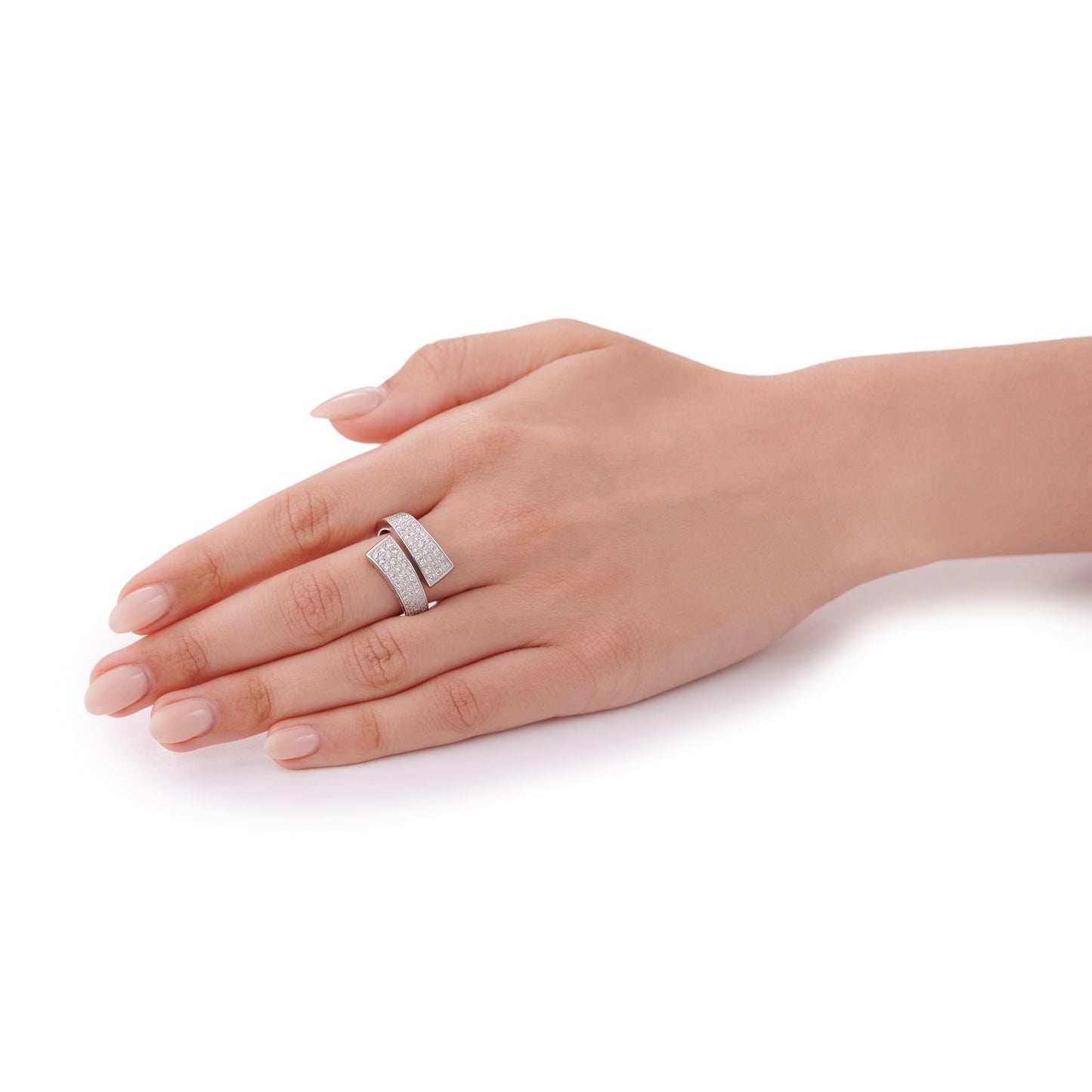 Infinity Collection Diamond Set Cross Over Ring