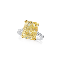 10.03cts Radiant-Cut Yellow Diamond Ring