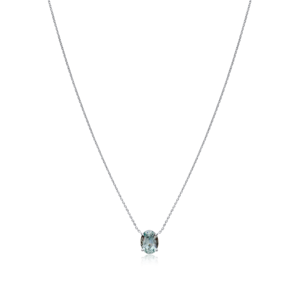 1.61cts Oval Shape Aquamarine Pendant