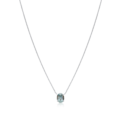 1.61cts Oval Shape Aquamarine Pendant
