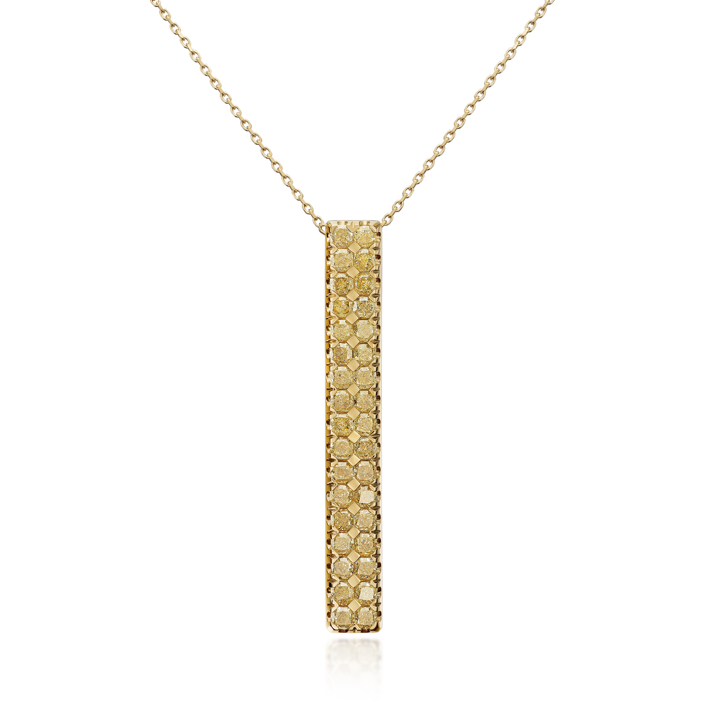 9.18cts Yellow Diamond Gold Bar Pendant