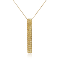 9.18cts Yellow Diamond Gold Bar Pendant