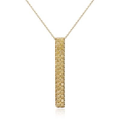 9.18cts Yellow Diamond Gold Bar Pendant