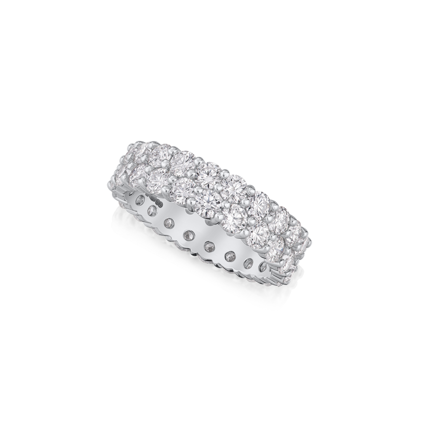 4.06cts Two Row Diamond Wave Ring